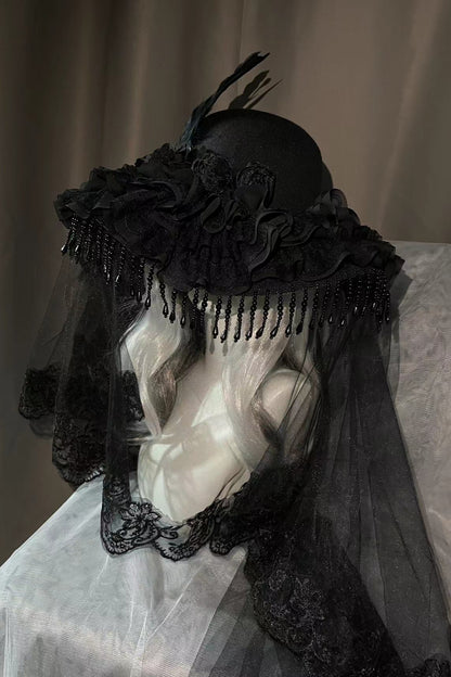 Sheer Lace Lolita Gothic Hat