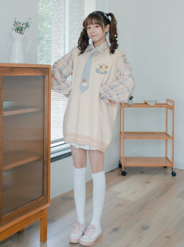 Sweet Milk Bicolor Knit Vest – Belchic