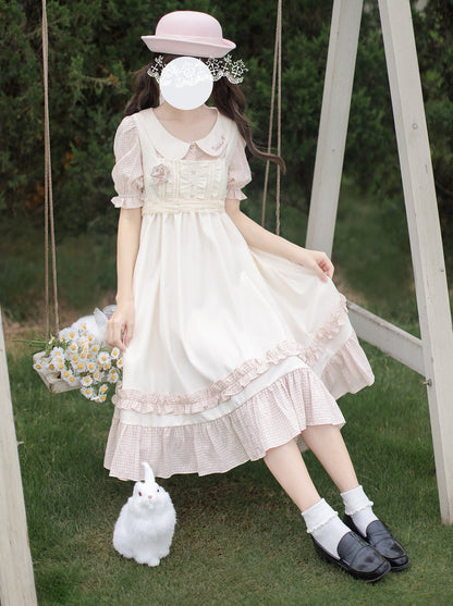 Sweet Country Girl Suspender Dress + Doll Shirt + Badge