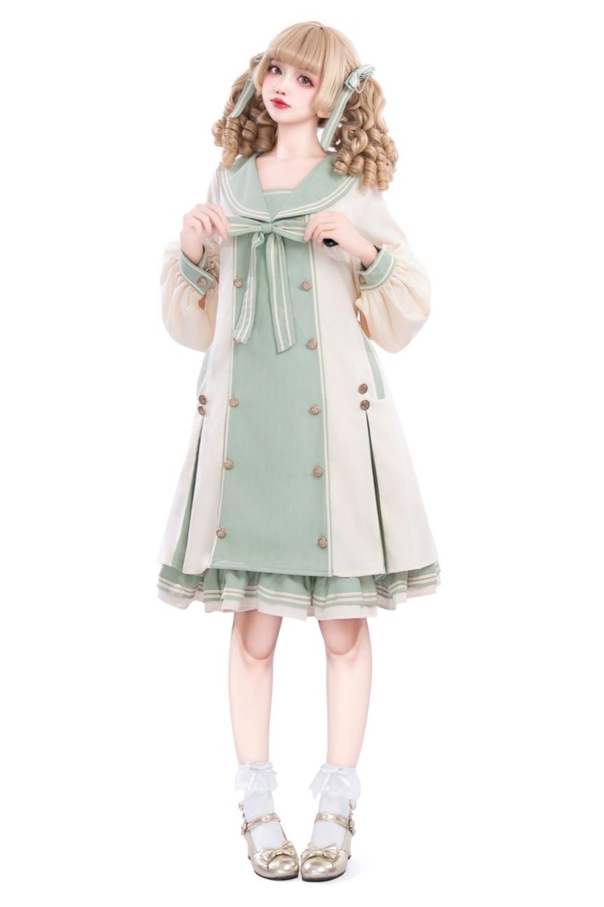 [October 18 reservation deadline] Sailor color A line layered dress