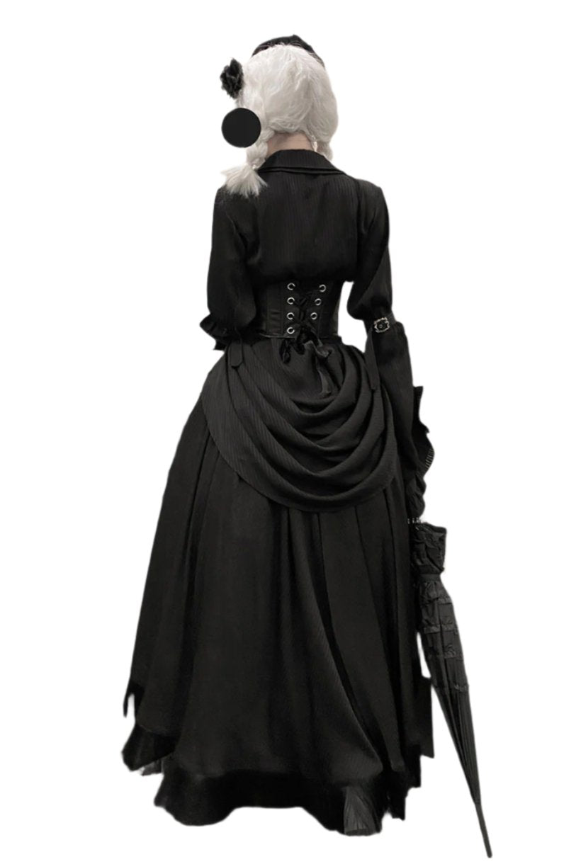 [Reservation product] Born Theater Horror Night Dark Gothic Halloween Shirt + Skirt Set