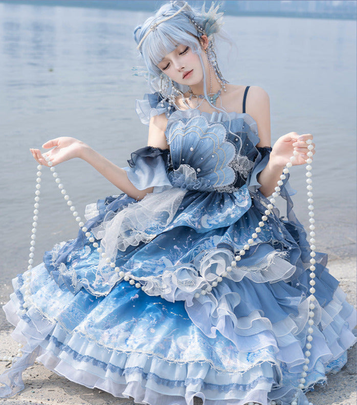 ジェリーフィッシュグラデーションファンタジードレス＋アクセサリー