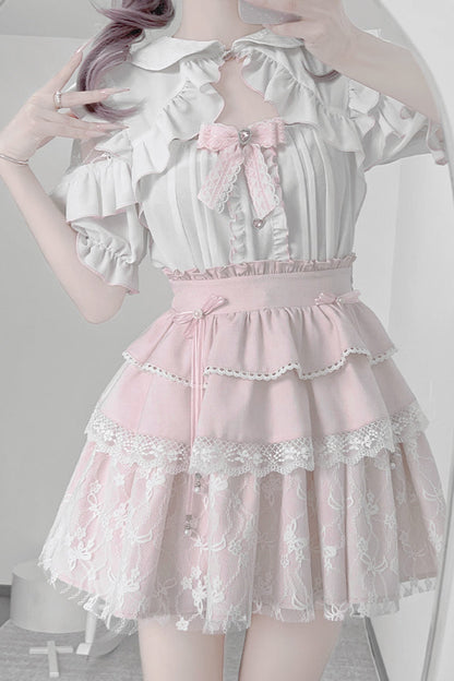 Sweet Bombshell Lace Top + Half Skirt