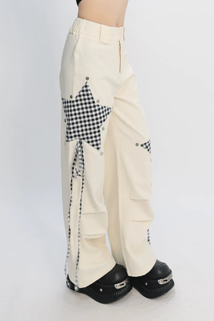 Pantaloni a gamba larga Star Y2K