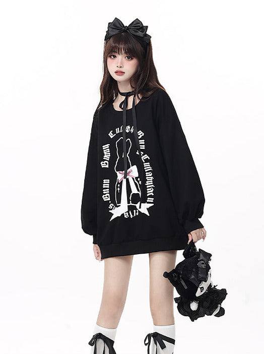 Ribbon Rabbit Gothic Logo Sweatshirt