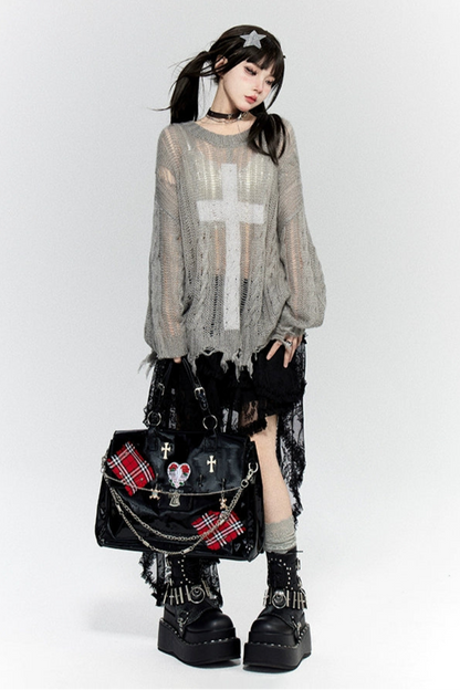 レイジークロスメッシュカットアウトトップス