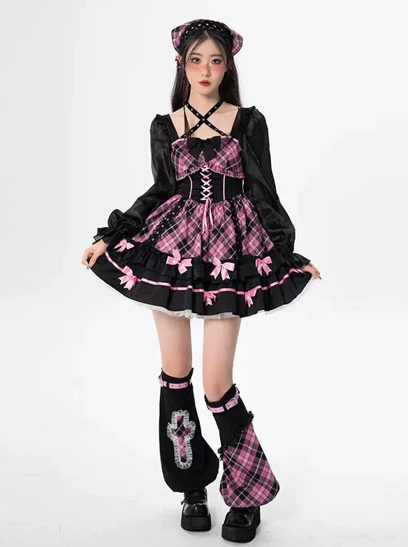 y2kミレニアムスタイルロリータステージドレスアンドトップス