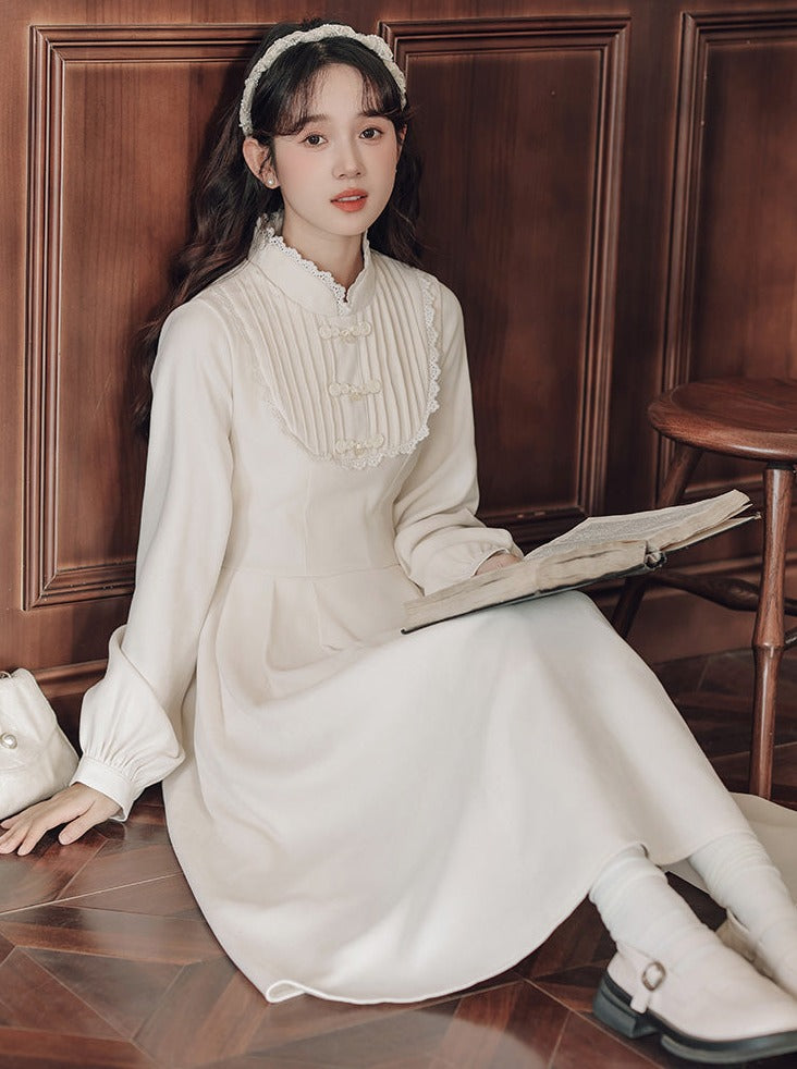 Chinese Stand Collar Doll Long Dress