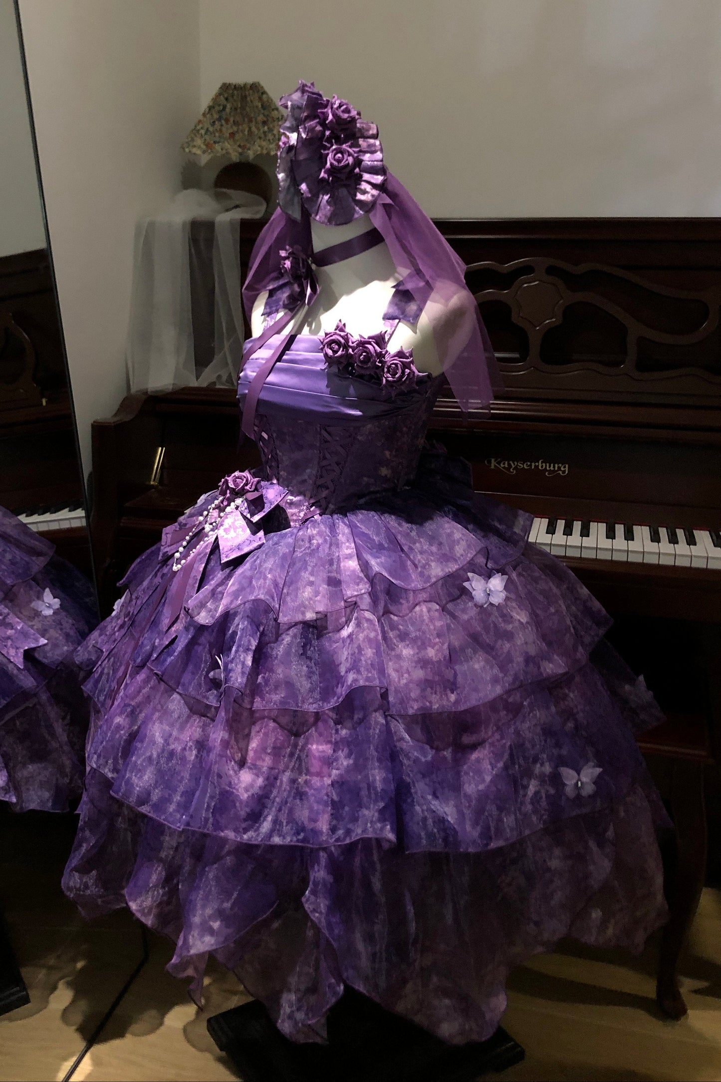 [Pre-order Deadline: May 23] Wisteria Purple Ribbon Tulle Tiered Fairy Corset JKS Dress