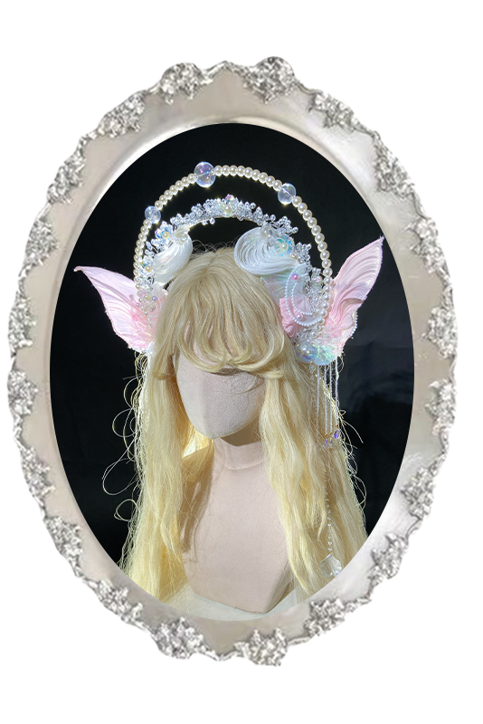 Mermaid Chiffon Lolita Dress + Crown + Headband + Sleeves