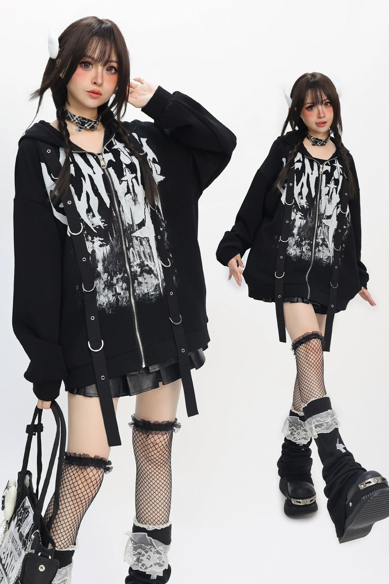 Dark Design Loose Hooded Hoodie