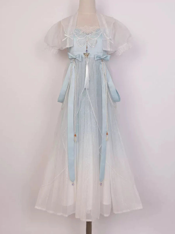 Fantasy Butterfly Lolita China Gradient Elegant Dress Set