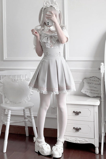 [Vorbestellartikel] Girly-Jirai-Kleid mit Perlen und Spitze