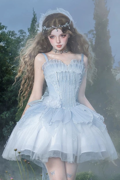 【8月13日予約締切】アイスブルーミスティエルフファンタジーロリータウィングチュールドレス