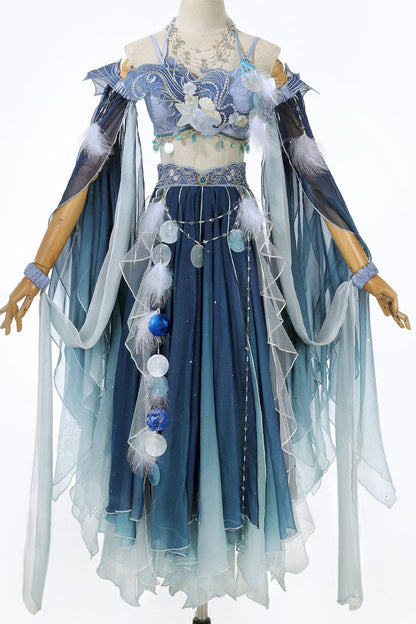 Exotic Mermaid Princess Hanfu Skirt and Camisole Set-Up
