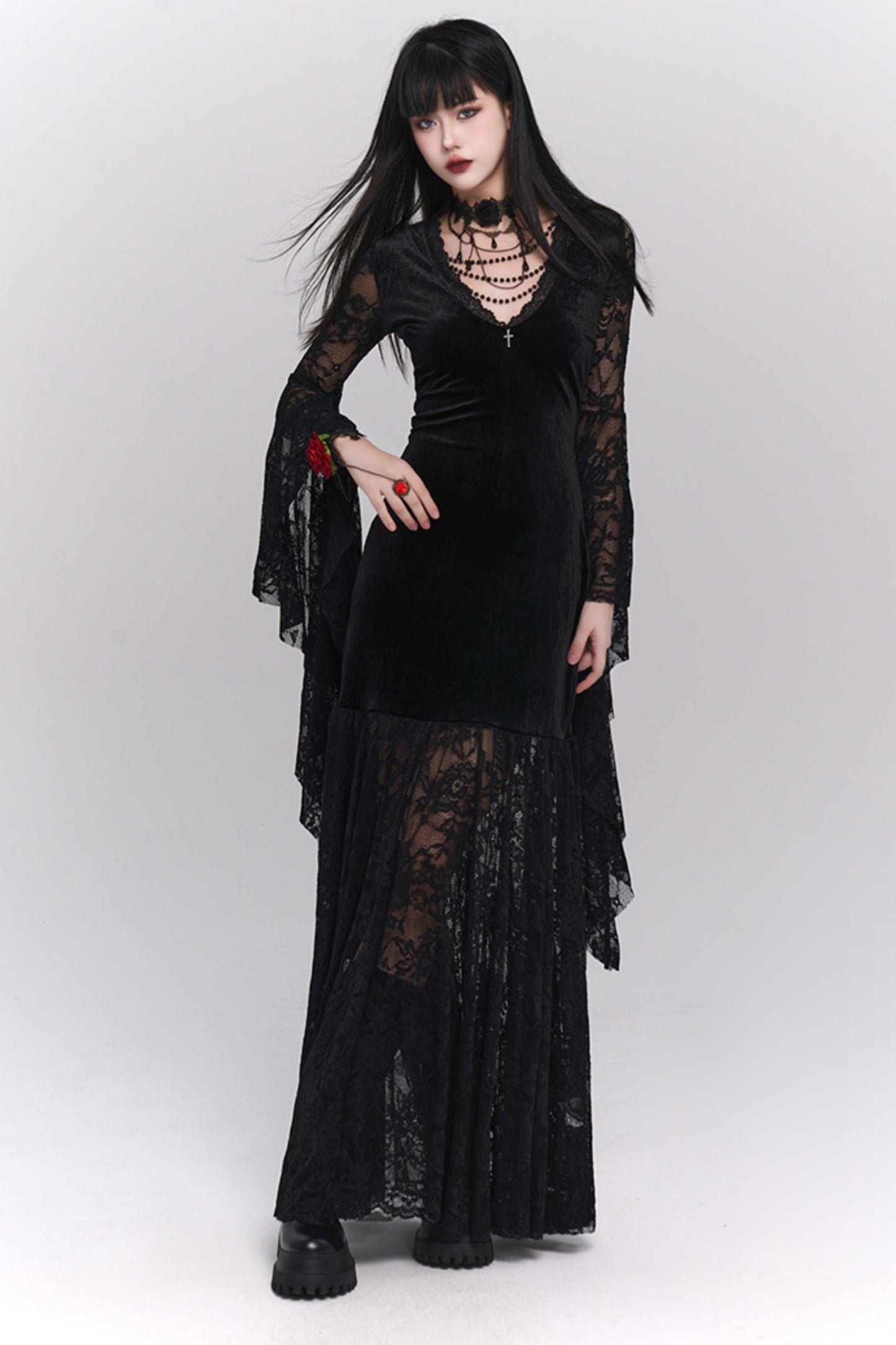 Dark Princess Sheer Long Dress