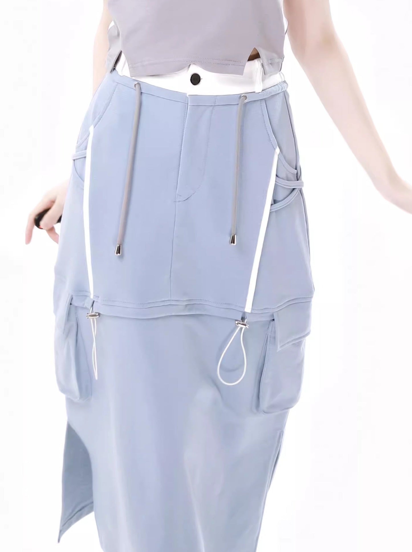 Sea Salt Soda Blue Summer Island Sport Top + Camisole + Long Skirt + Short Skirt