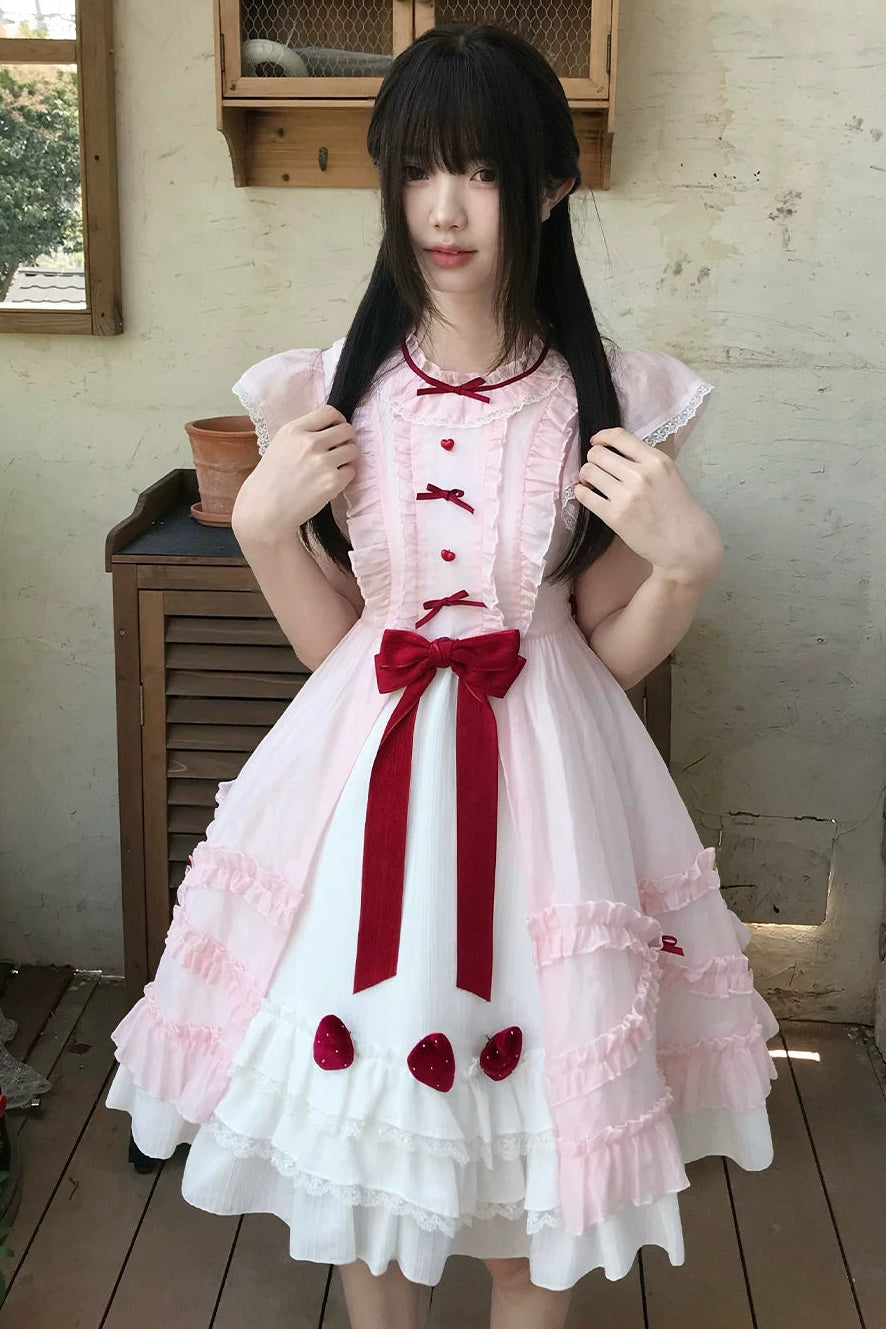 Robe rose ange fraise