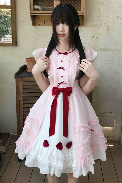 Robe rose ange fraise