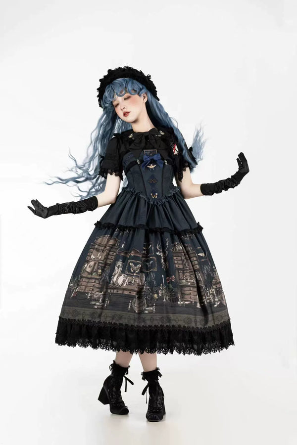 スペルコレクションルームステッチフェイクツーピースドレス