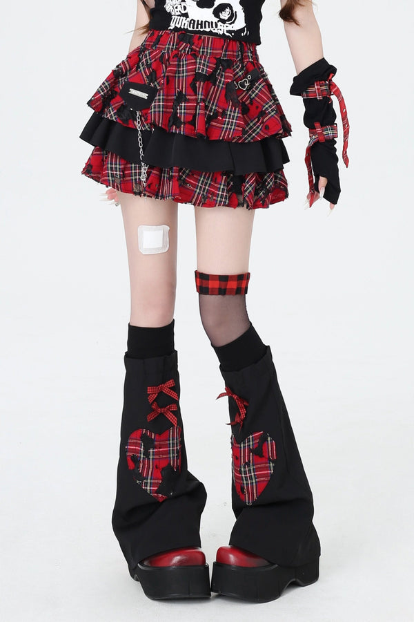 Punk Rock Plaid Cake Skirt