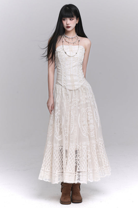 Mode Lace Tee Tops + Lace Skirts