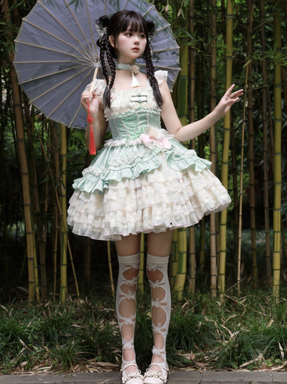 Flower Frilled Chinese Lolita Dress