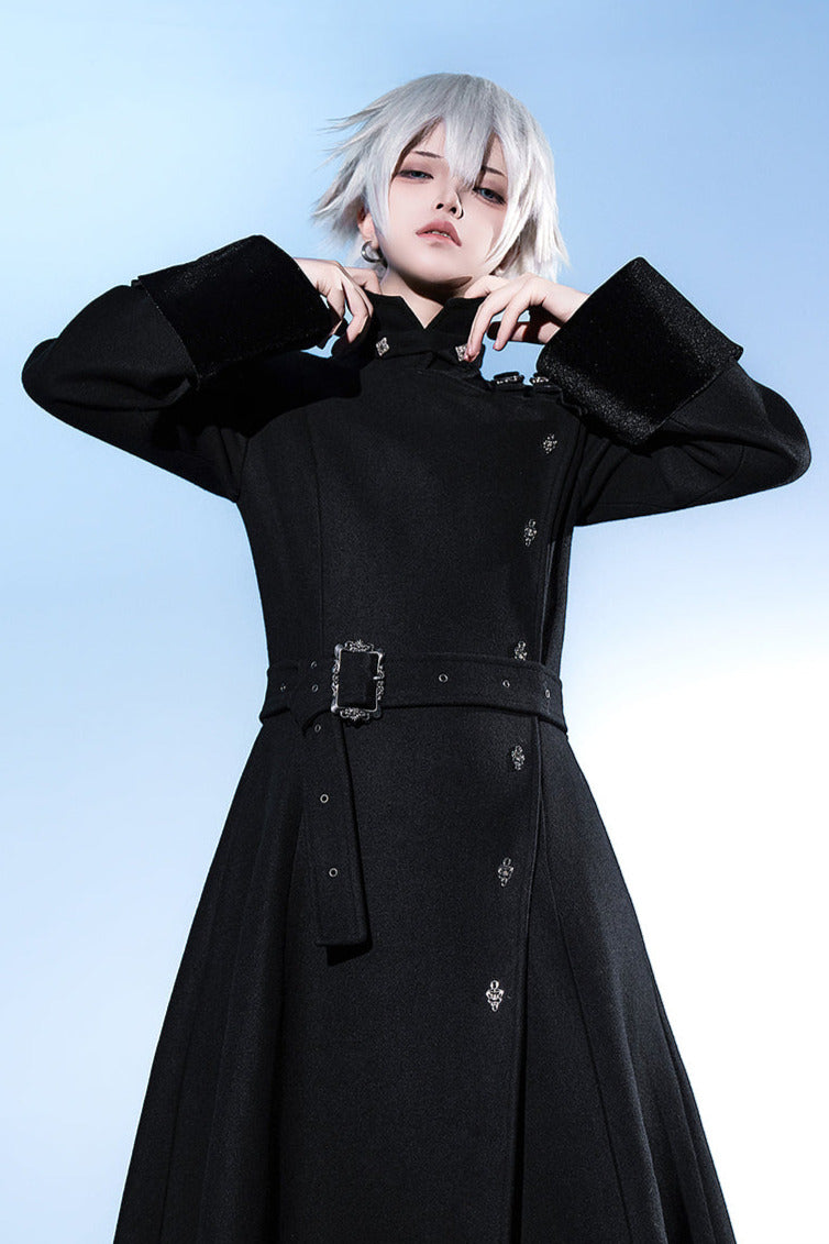 February 22nd reservation deadline] Black Dark High-End Stand-Up Collar Prince Coat