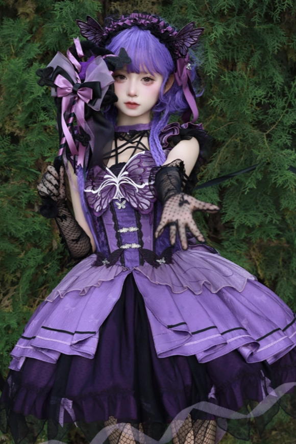 [Reservation deadline on October 15] Purple Butterfly Witch Dress Complete Set