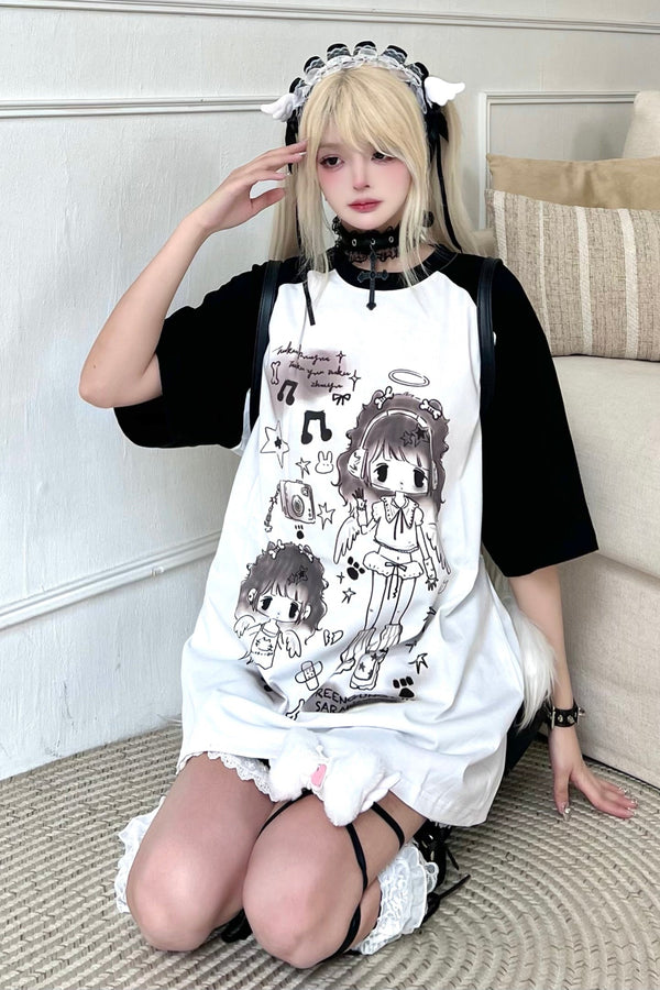Angelic Bicolor Loose Oversized Top