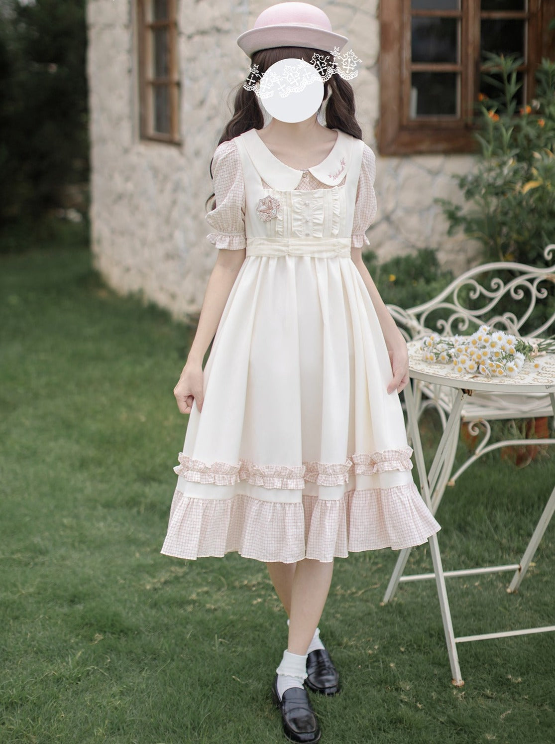 Sweet Country Girl Suspender Dress + Doll Shirt + Badge