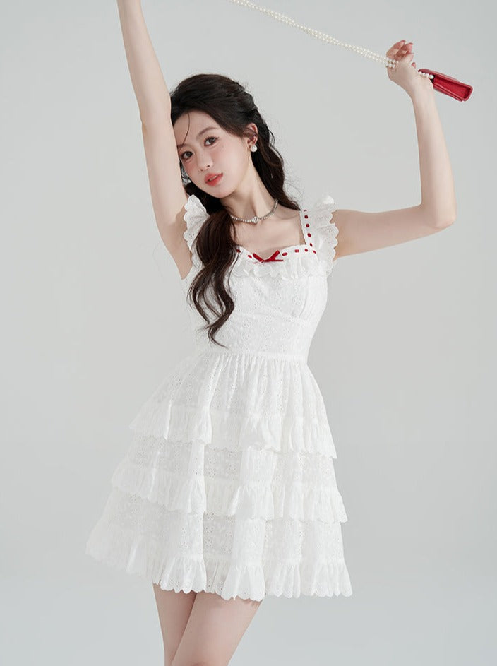 Stitched Cotton Flying Sleeve Dress