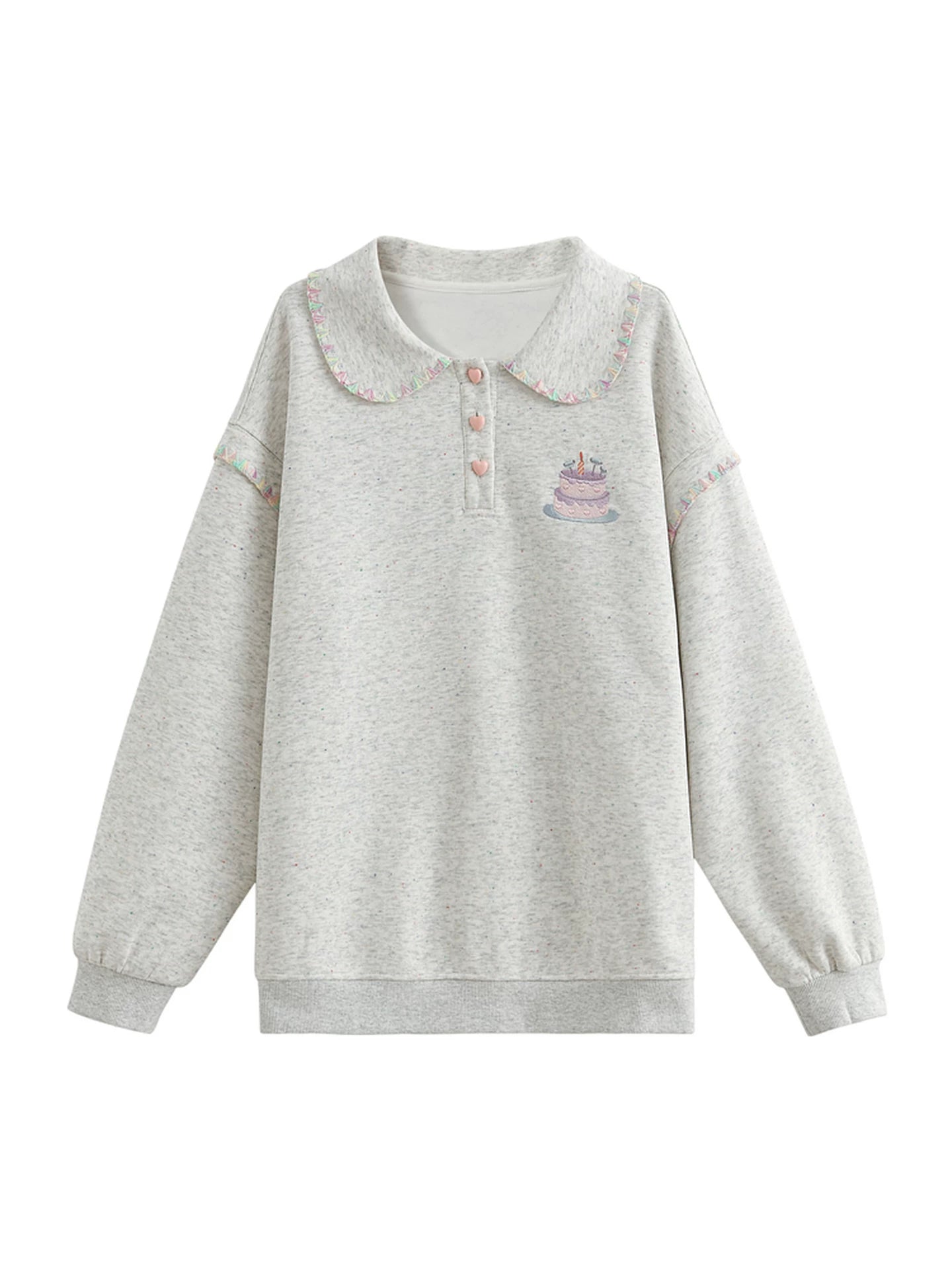 Mori Embroidery Doll Collar Sweatshirt