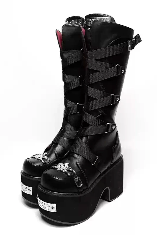 Devil Angel Punk Style Strappy Platform Boots