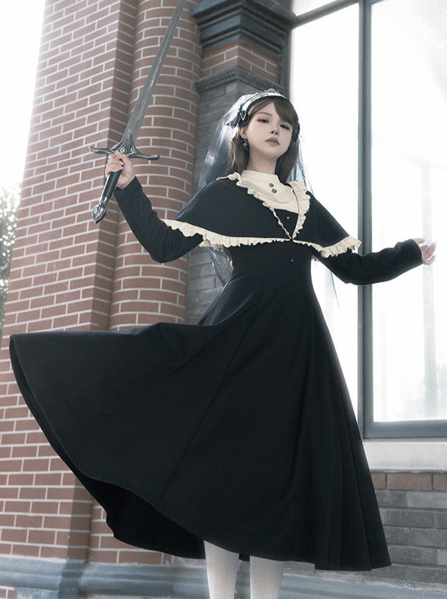 Faux Two Piece Gothic Lolita Dress