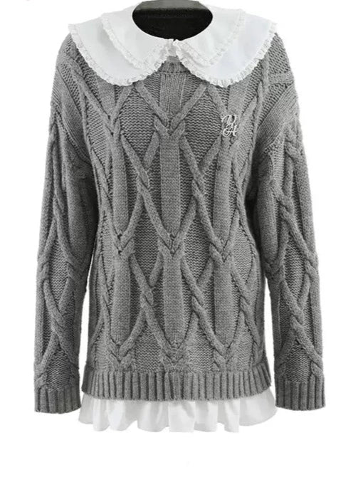 ビックカラーツイストセータートップス