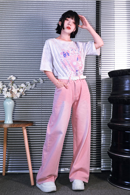 Osh pinky denim pants