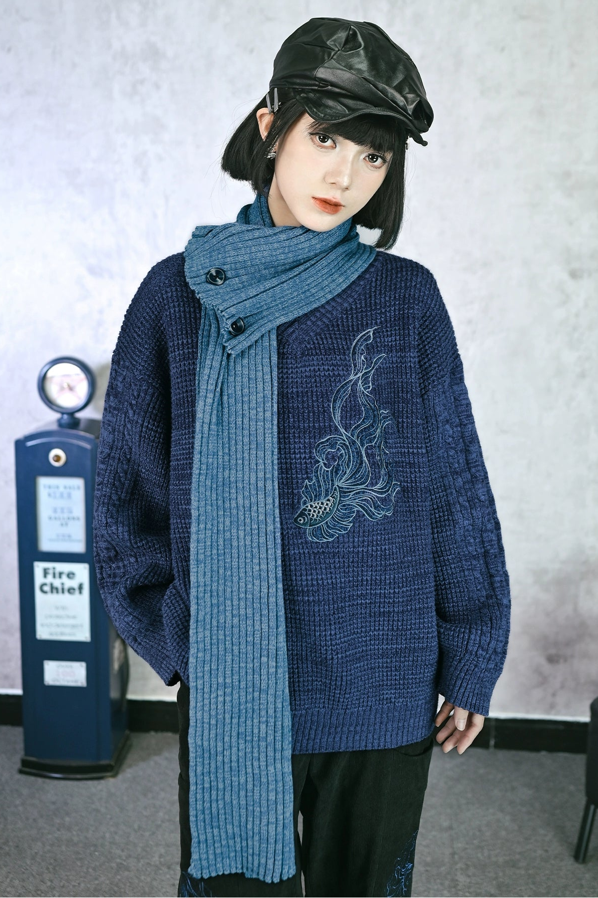 モードルーズデザインニット