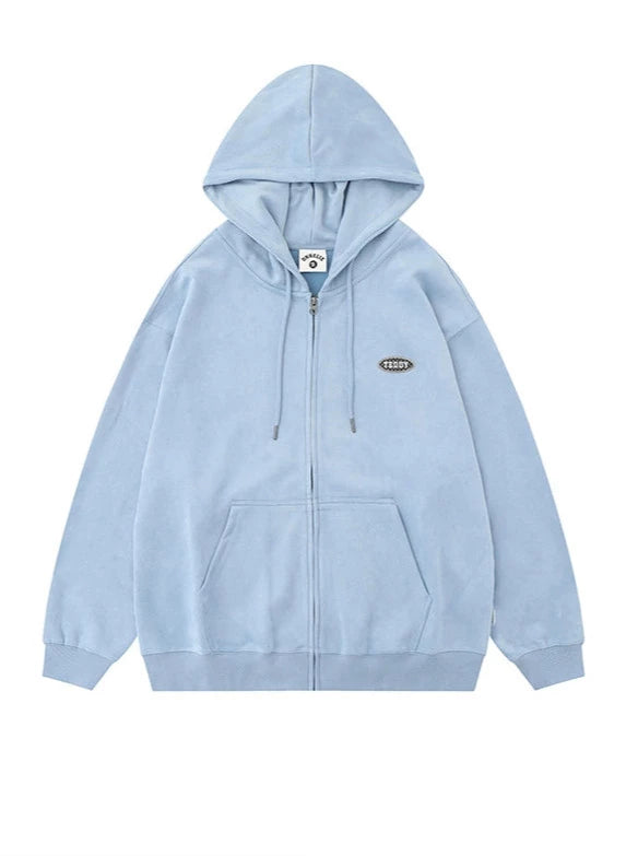 Suede Hooded Sweatshirt Lazy Style Setup