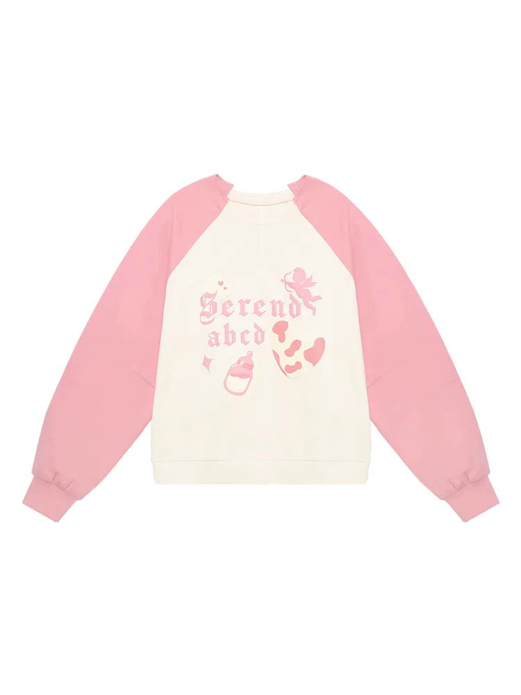 Sweets Design Loose Sweatshirt + Casual Shorts