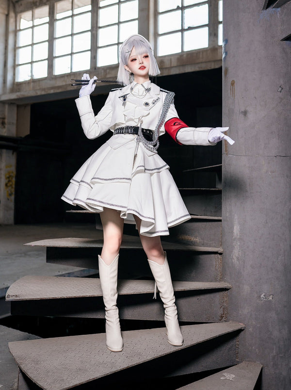 【軍服】ダークアーミーマント＋シャツ＋アシメスカート