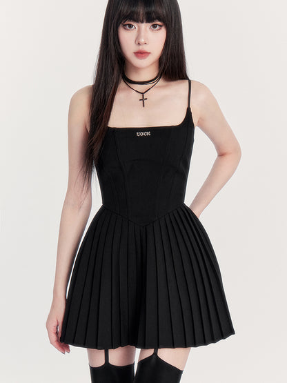 Classic Mode Summer Pleated Camisole Dress