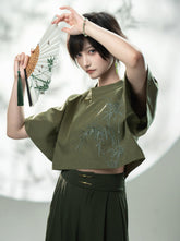 차이나 자수 커뮤터 볼레로 숏 탑