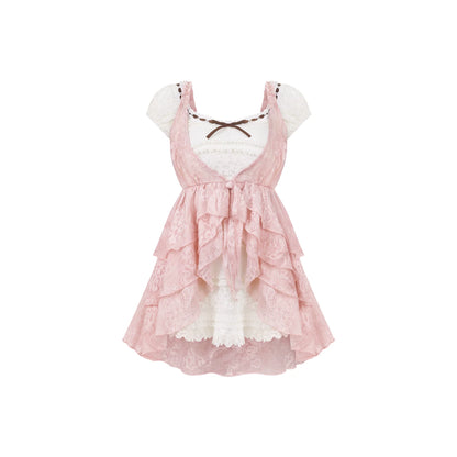 Apricot Polka Dot Skirt + Top