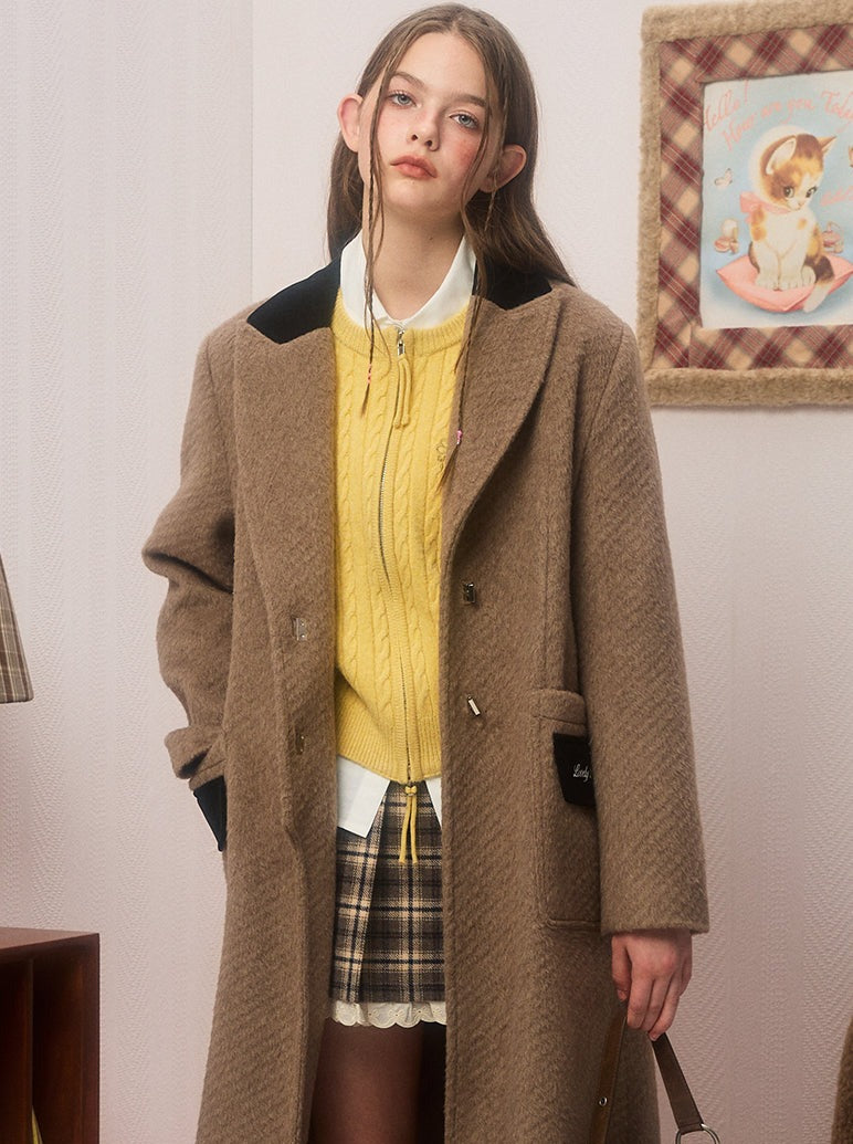 College Cool Long Wool Coat