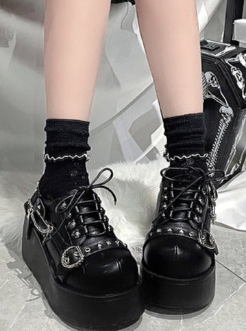 Chaussures à plateforme cloutée Lolita punk