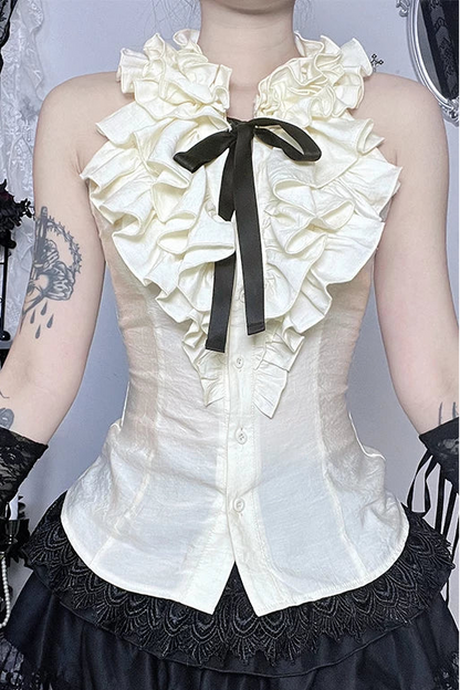 フリルパレスレースノースリーブトップス