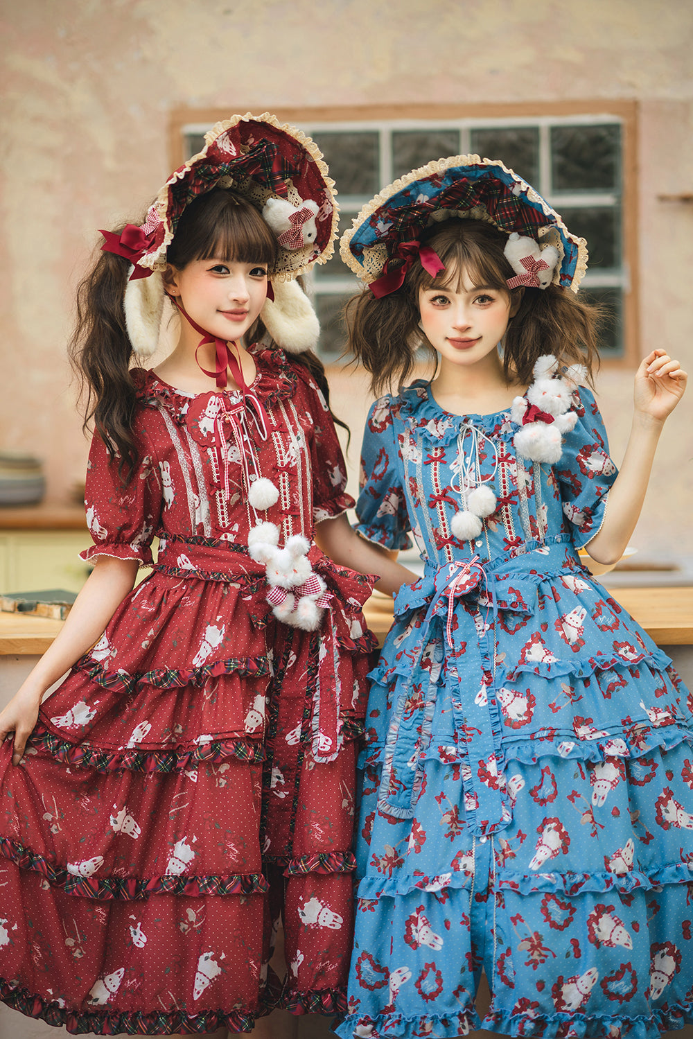 [Pre-order Deadline: January 31] Forest Berry Rabbit Series Daily Puff Sleeve Dress