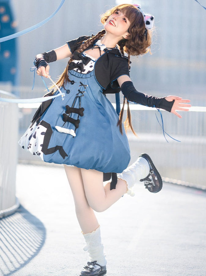【予約商品】ダルメシアンバルーンデザインロリータジャンパースカート+ショートジャケット