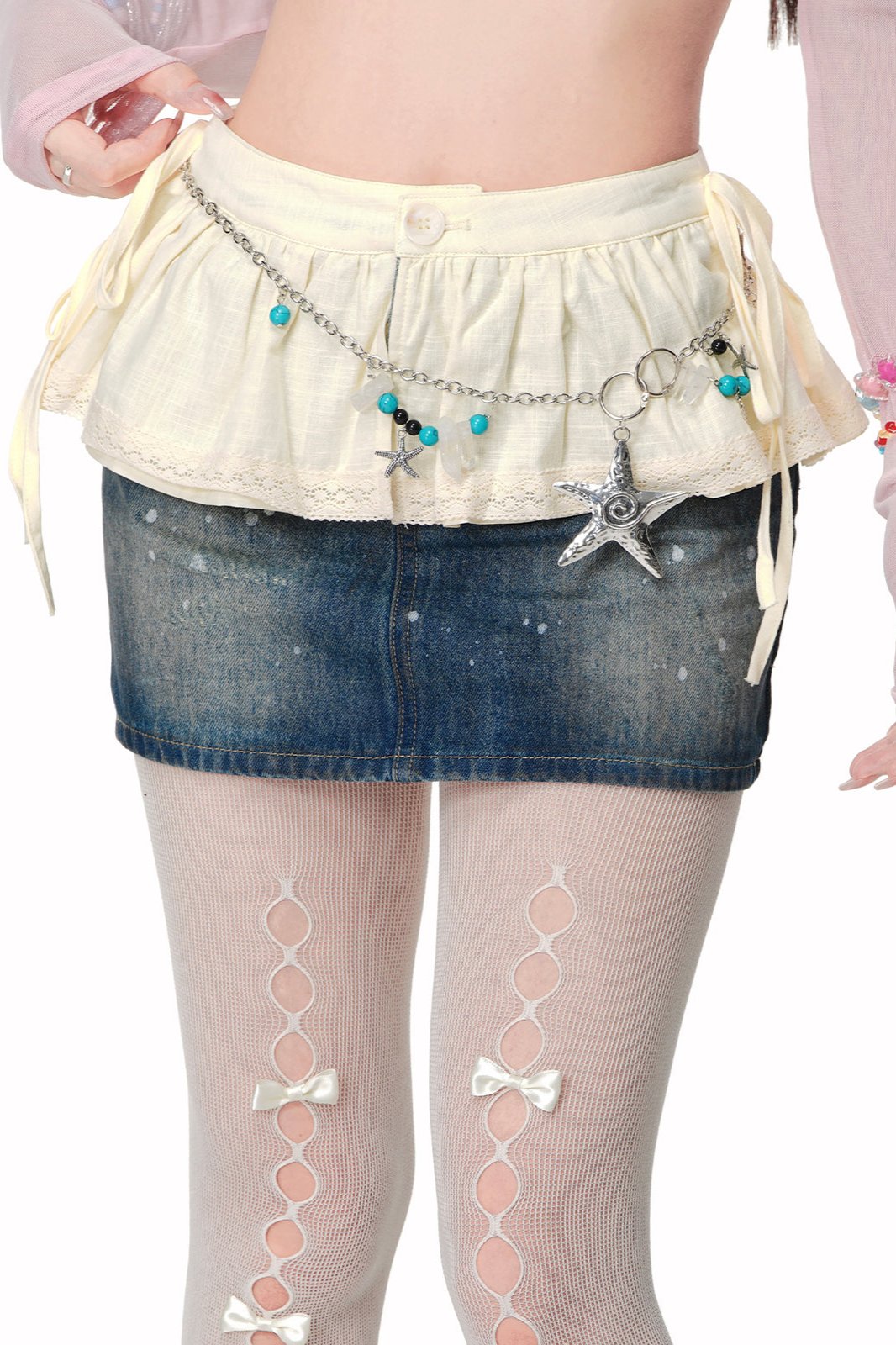 Slim Spliced Denim Short Skirt